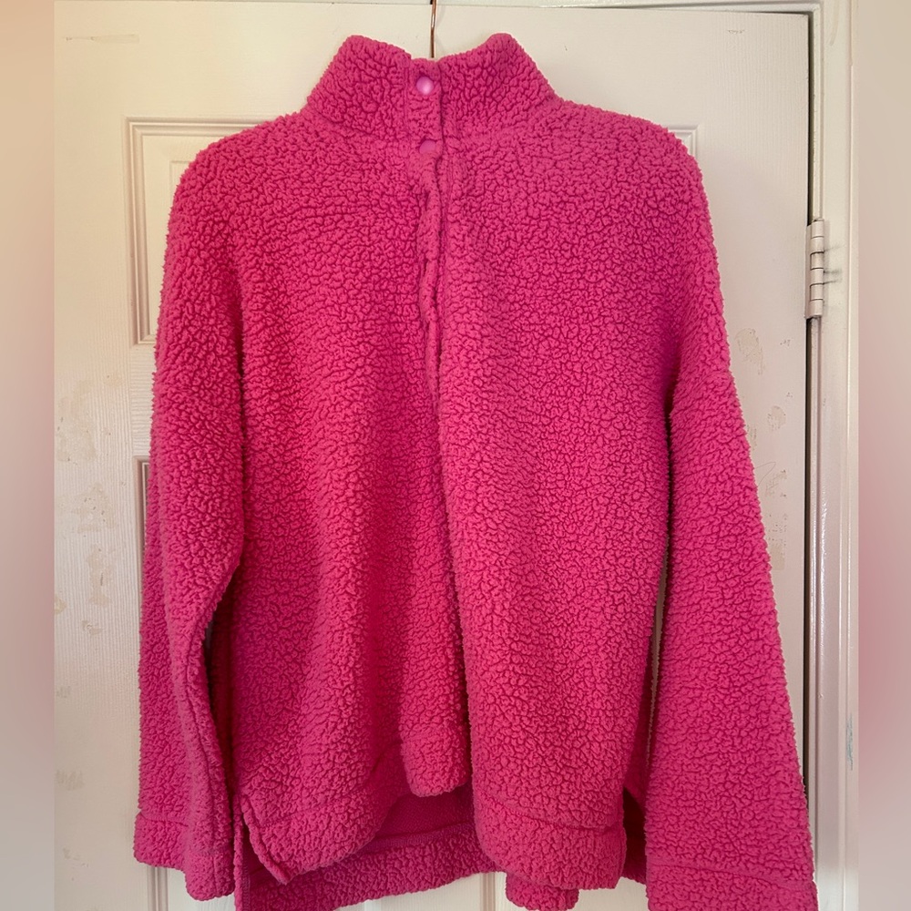 Aerie Teddy Bear Fleece Pull-Over w/ Buttons